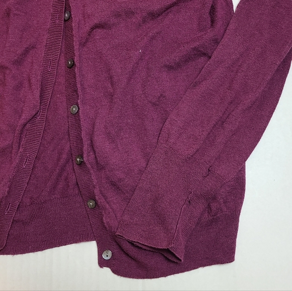 Cotton and Modal Purple Button Cardigan - Picture 4 of 11